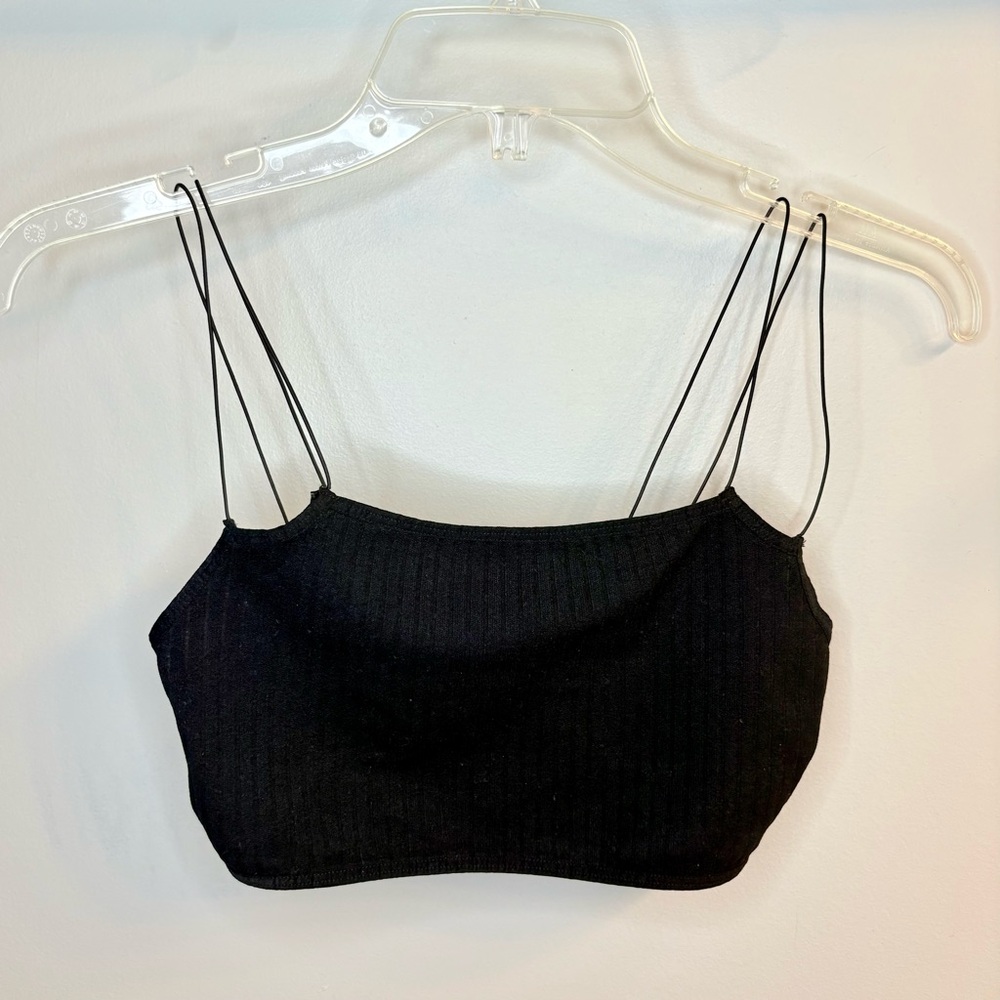 Free People Intimately Double Skinny Strap Black Brami - Black Straps Size M/L